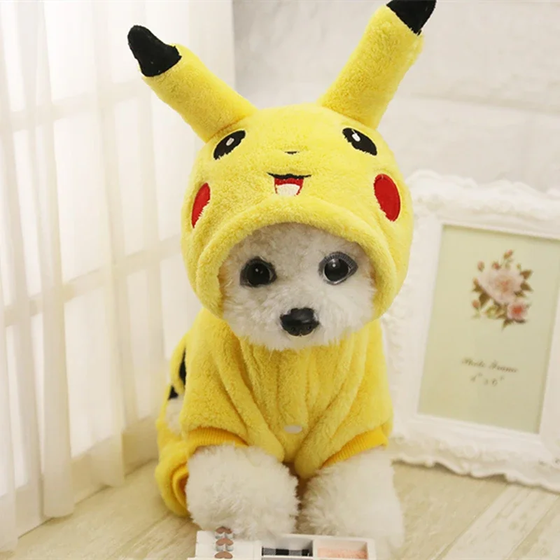 Pokemon Pikachu Pet Clothes Teddy Bichon Pomeranian Small Puppies Cat Dog Clothes Kawaii Birthday Gift Anime Peripherals