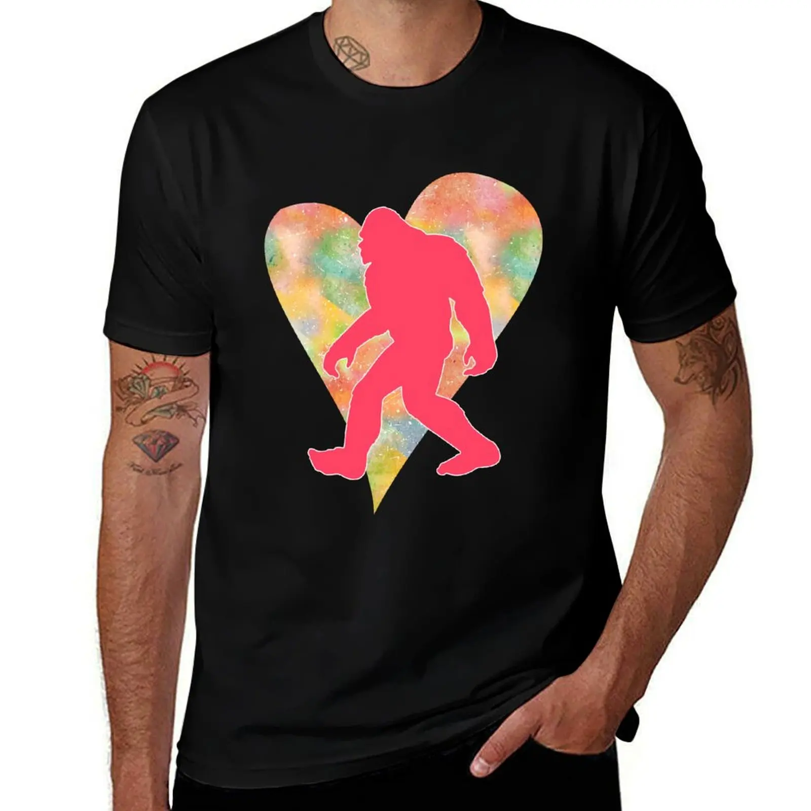 

Bigfoot Heart T-Shirt anime t shirts oversize man t shirts cotton t shirts for man cotton soft T-shirt