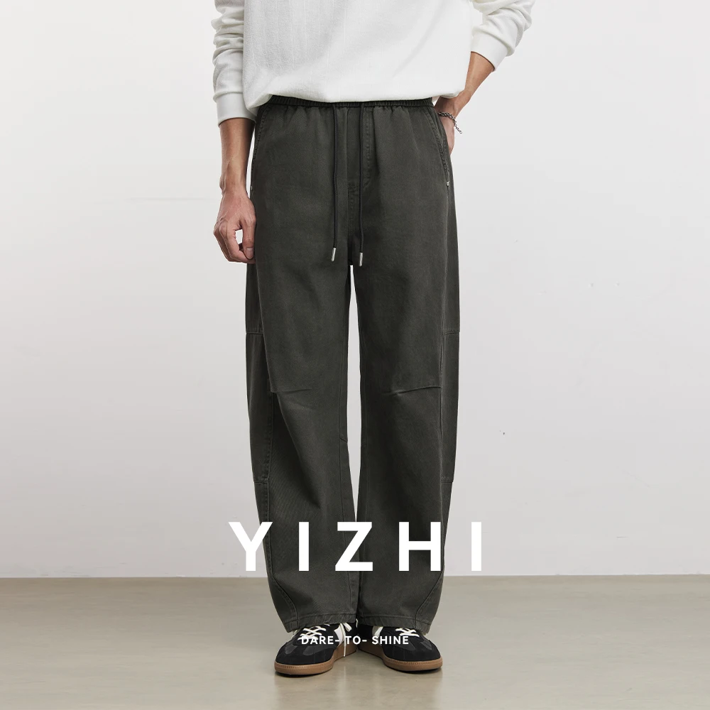 

Мужские повседневные прямые брюки из чистого хлопка 280 г, весна 2026, новые, свободные, в стиле ретро, удобные, американские брюки-парашютистки Scimitar