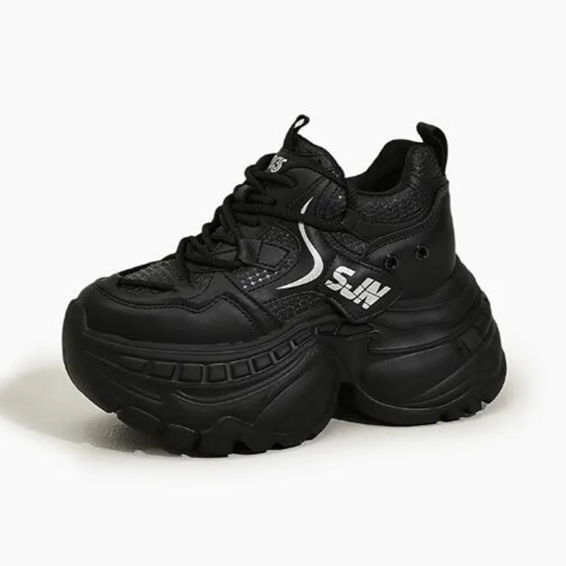 New Platform Sneakers for Women Casual Chunky Heeled Women Spring Autumn Mixed Color Female Height Increase Sport Vulcanize Shoe