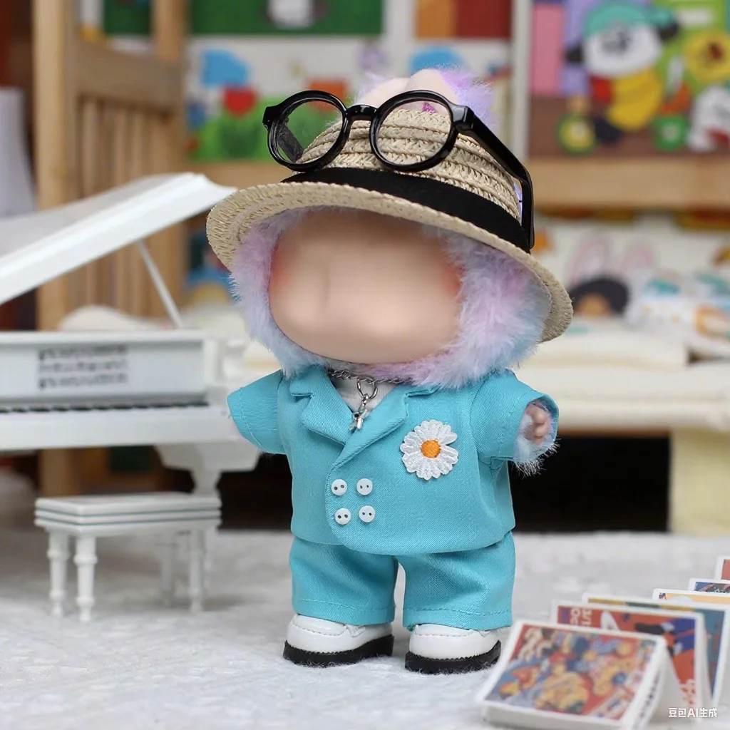 Abbigliamento per Bambole Labubu da 17 cm Compatibile con Anime, Vestiti di Lusso Firmati per Labubu, Serie G-Dragon, Accessori per Bambole di Peluche