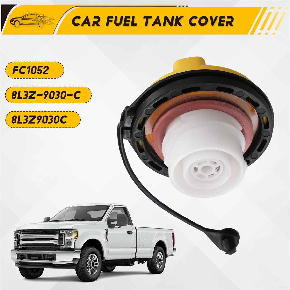 Car Fuel Tank Cover Fuel Tank Sealing Inner Cover FC1052 8L3Z-9030-C for Ford F-250 F-350 F-450 Super Duty 2011-2016JAS