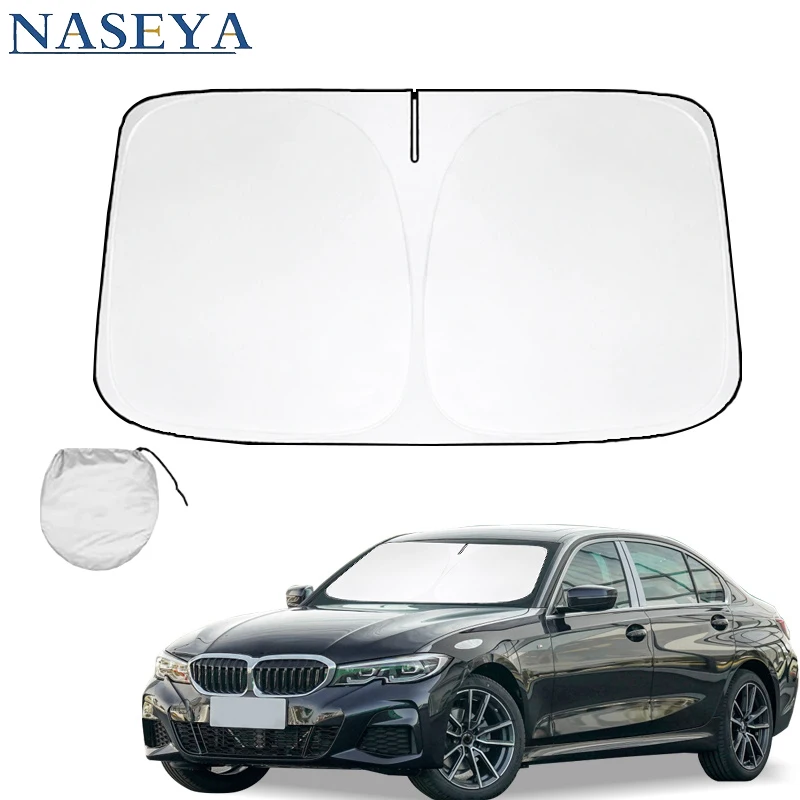 Für bmw 3 series e30 2015-2018 auto windschutz scheibe sonnenblende faltbare sonnenschutz abdeckung front fenster uv schutz & innen kühlung