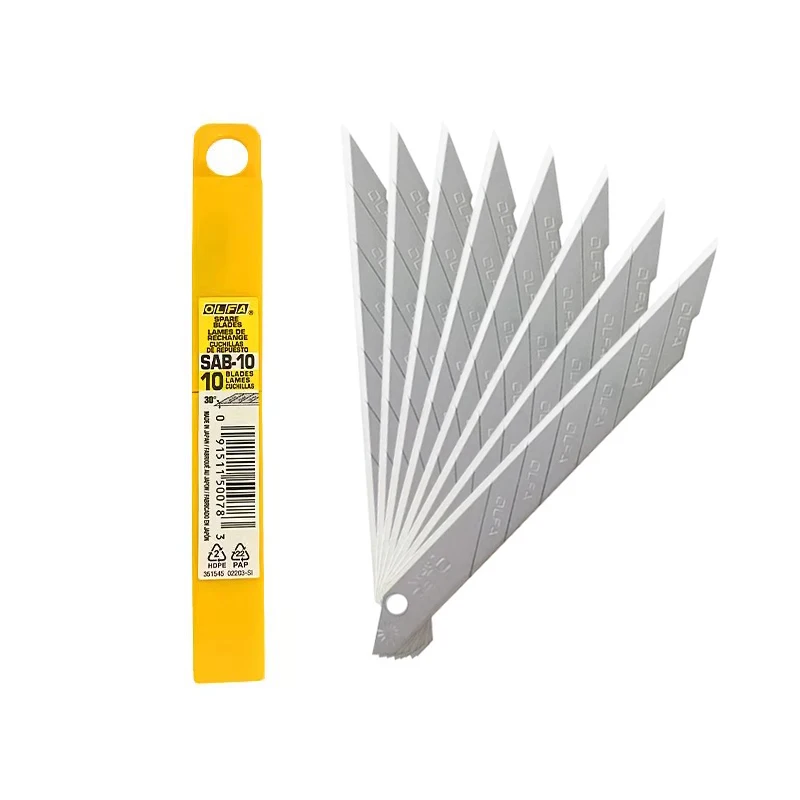 Original Japanese OLFA cutting blade 9mm small art blade 30 degree sharp and durable stainless steel blade for automotive film stationery, box
