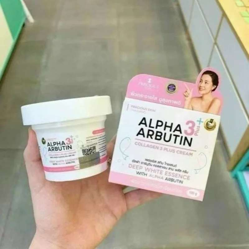 Kem Dưỡng Kích Trắng Cơ Thể Alpha Arbutin Collagen 3 Plus 100g Thái Làm Trắng Da Giảm Đốm Đen Ức Chế Sẹo Mụn Melanin