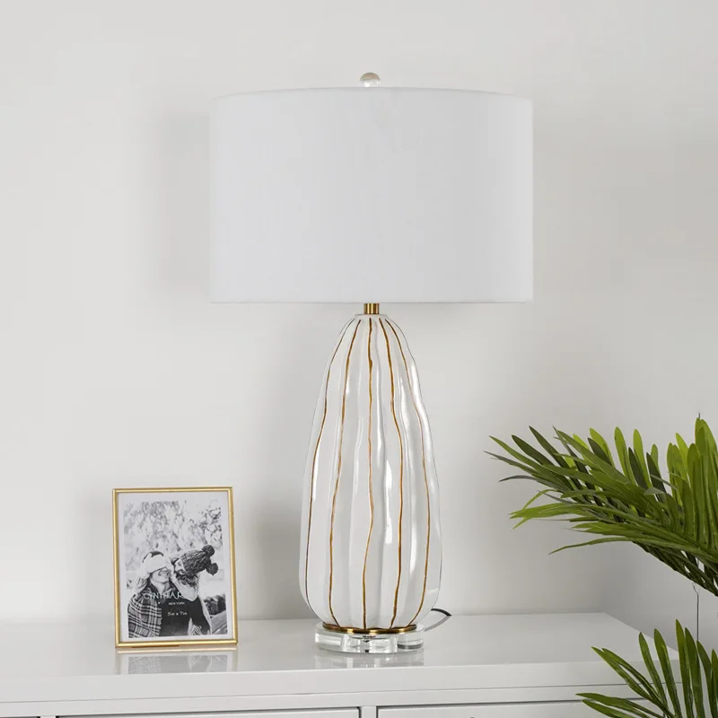 Italian Striped Ceramic Floor Lamps Bedsides Villa Hotel Indoor Household Decoration Woonkamer Table Lights Illumination Fixture