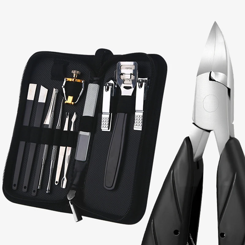Manicure Tools Kit Pedicure Nail Clipper Cutter Set Nipper Pedicur Cuticle Scissors Ingrown Toenail Correction Podiatry Dropship