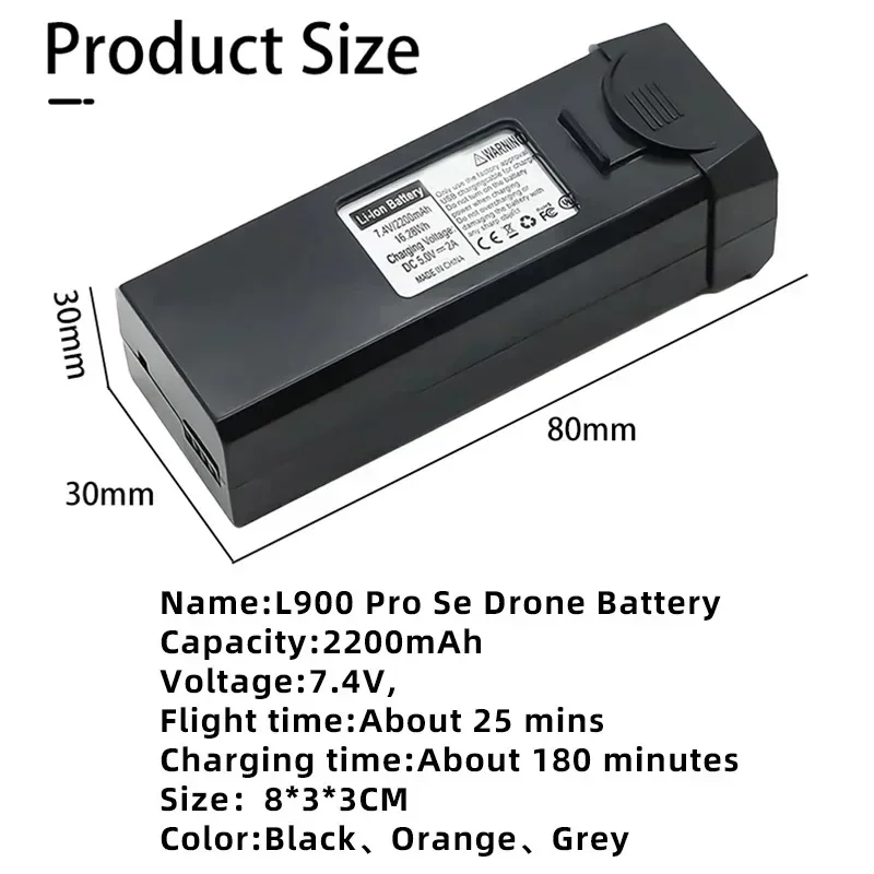 Drone L900 Pro SE MAX Battery 7.4v 2200mAh Battery For L900 SE MAX GPS Drone Profesional 4K HD 5GWIFI FPV Camera Quadcopter Part