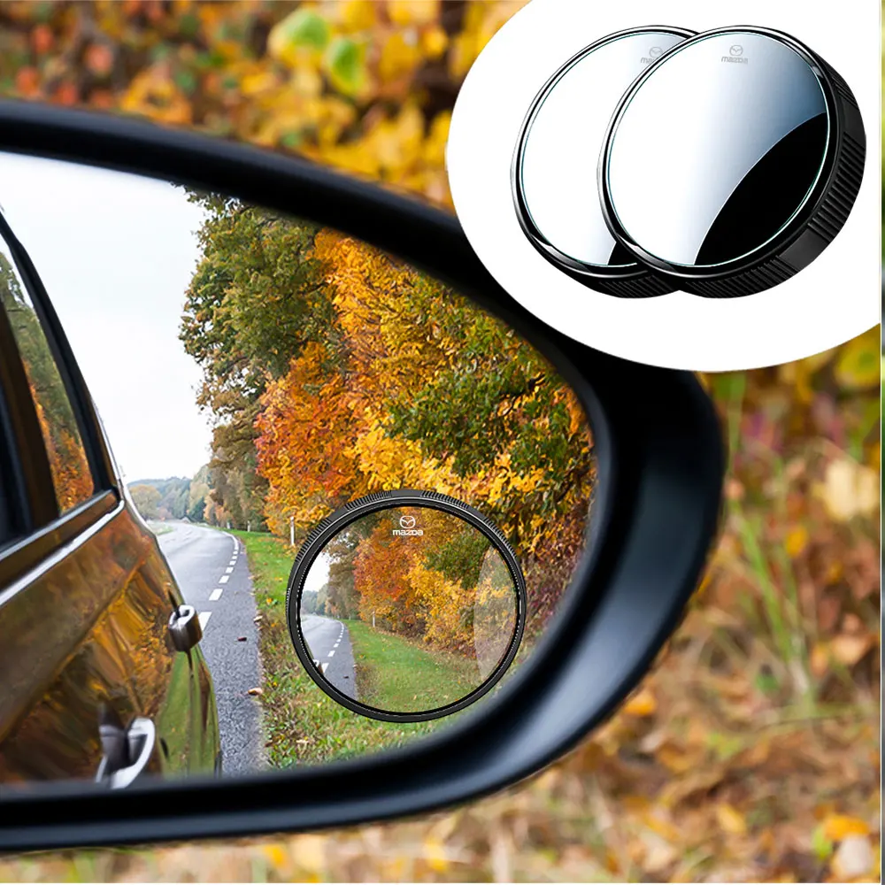 360 Degree Rotable Round Blind Spot Mirrors Auto Rearview Convex Mirror For Mazda CX-3 GJ GL CX-8 MS RX-8 626 Miata Speed 6 MPS