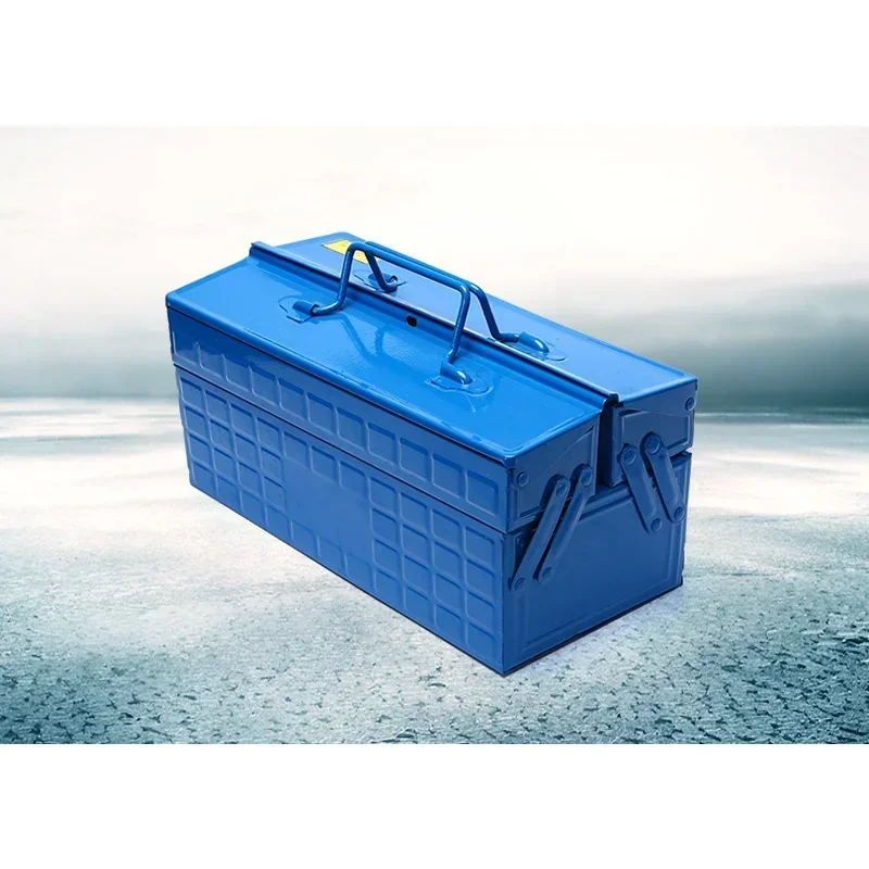 Metal Toolbox Tray Cantilever Steel 3-Portable Tool Box Tool Storage Organizers for Home Electrician Hardware Repair 34x16x15cm