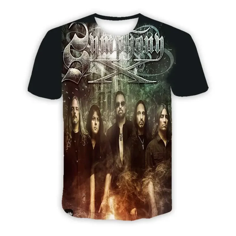 Symphony X Band Graphic T Shirt for Men Clothes 3D Printed Hip Hop T-shirt Harajuku Fashion Kids Tees Unisex Clothing