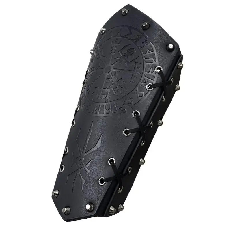 39bd رجال منقوشون الأصفاد المعصم Bracer Cosplay Bracer Wristband للحفلات