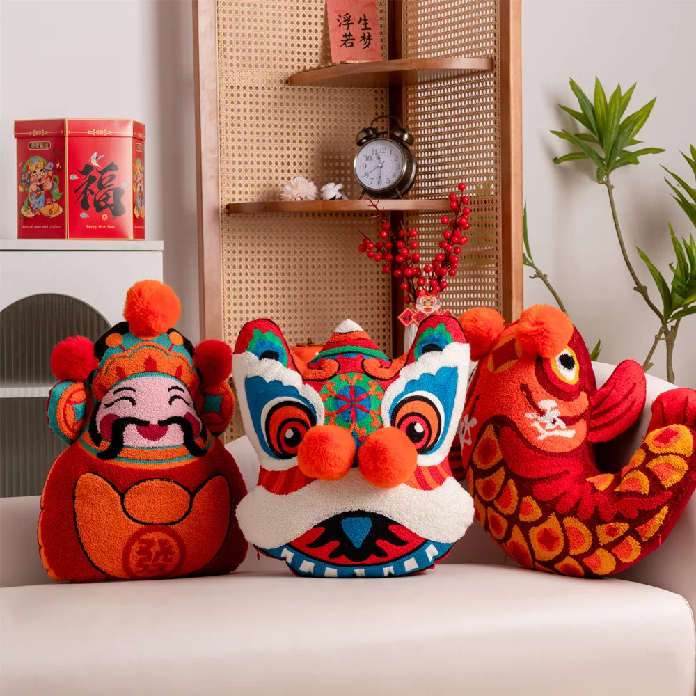 

Танцевальная 3D Трехмерная вышивка в китайском стиле, Koi, карп, Бог богатства, диван, наволочка, украшение для дома