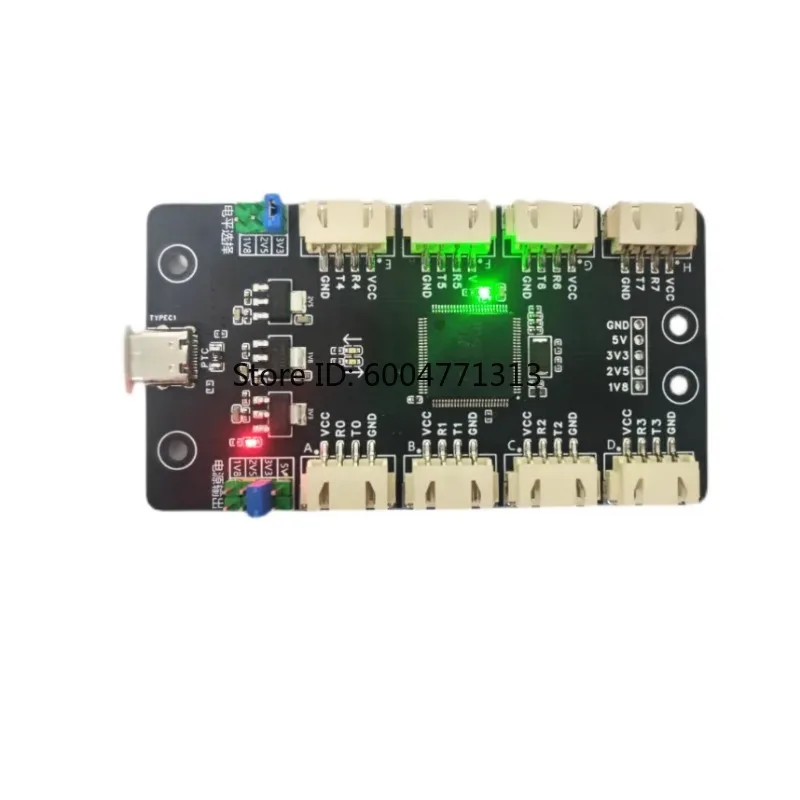 

USB to 8-channel TTL serial port module with optional voltage levels of 1.8V/2.5V/3.3V TypeC to TTL hub