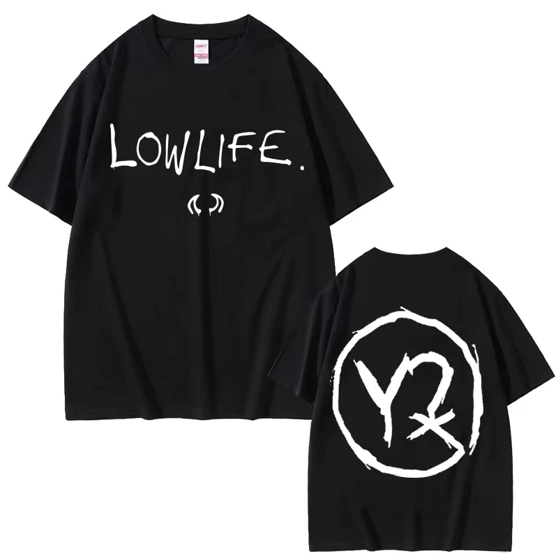 Camiseta con el logo del álbum Lowlife de Yungblud 2026, nueva camiseta de moda rock retro de manga corta para hombre, camisetas casuales de algodón de gran tamaño para hombre
