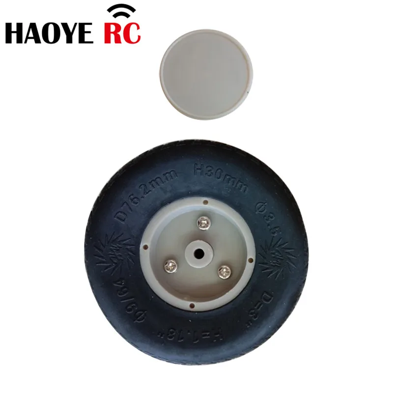 Haoye 2 Pcs Air Wheels (Plastic Hub) Dia 2in/2.75in/4in/5in Scale Rubber Tire(Hollow) For RC Aircraft Model Accessories