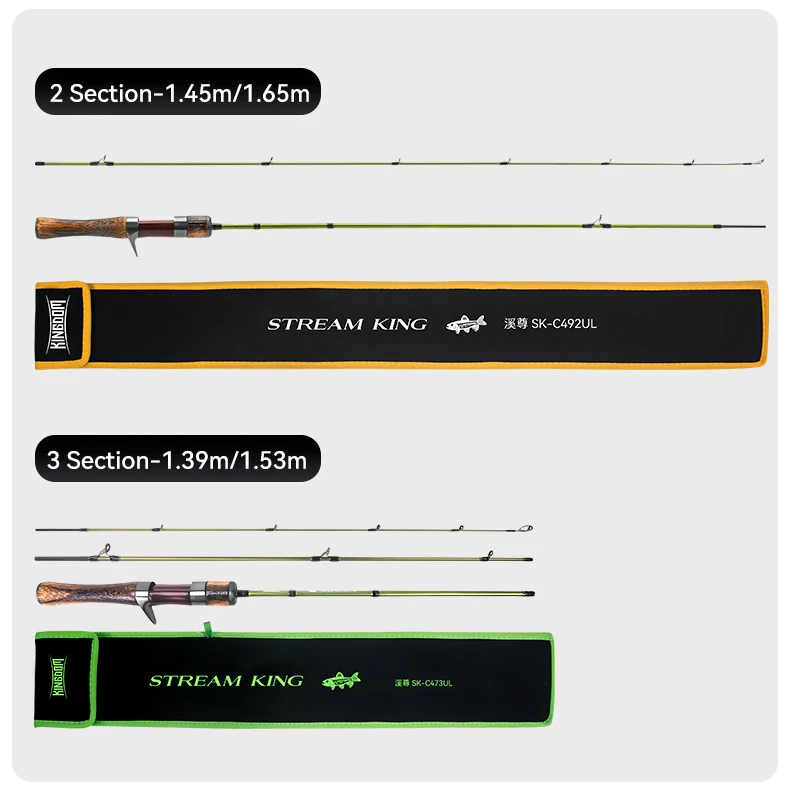 Kingdom STREAM KING Ultraleichte Reiserute 1,45m 1,65m 1,39m 1,53m 1,82m MF Action UL L Power Spinn- und Wurfangelruten – Detail 12