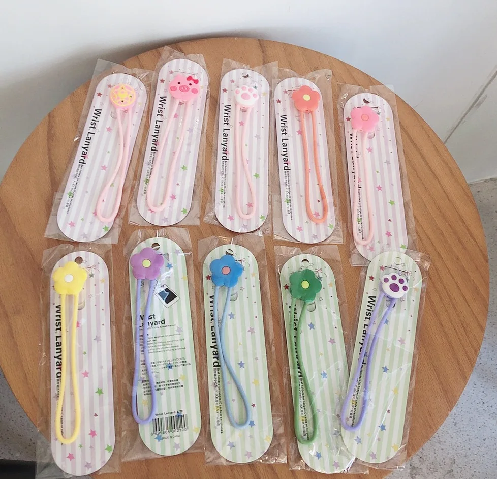 

1 шт., ремешок для телефона с цветком, милый короткий мультяшный ремешок для iphone huawei redmi xiaomi Samsung Camera