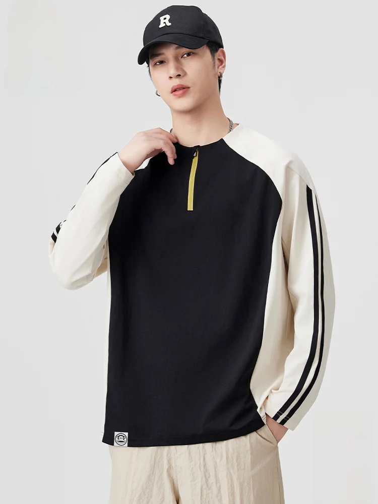 

PaulFrank Long Sve Zipper T-irt Men's Loose Casual Sportswear Spring Autumn Seasonal Comfortable Polyester Fiber