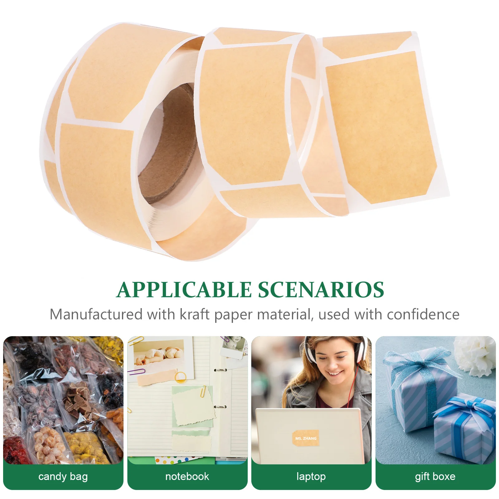 2 لفات فارغة كرافت ورقة تسميات ذاتية اللصق اسم العلامات لفرز ملصق ورقة تسميات ملصقات للتسمية متعددة الأغراض للمنزل #1