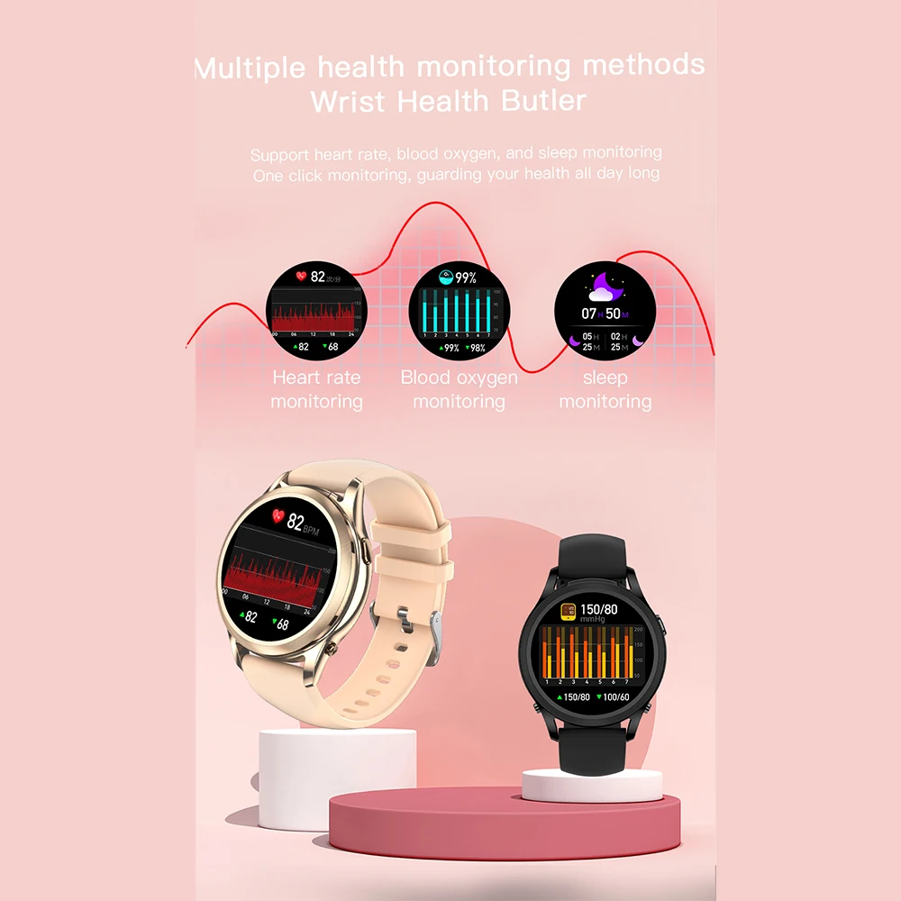 2026 New 1.27" TWS Bluetooth Earphones 2-in-1 Smart Watch for Women with Health Monitoring BT Call IP67 Waterproof Smartwatch view 2