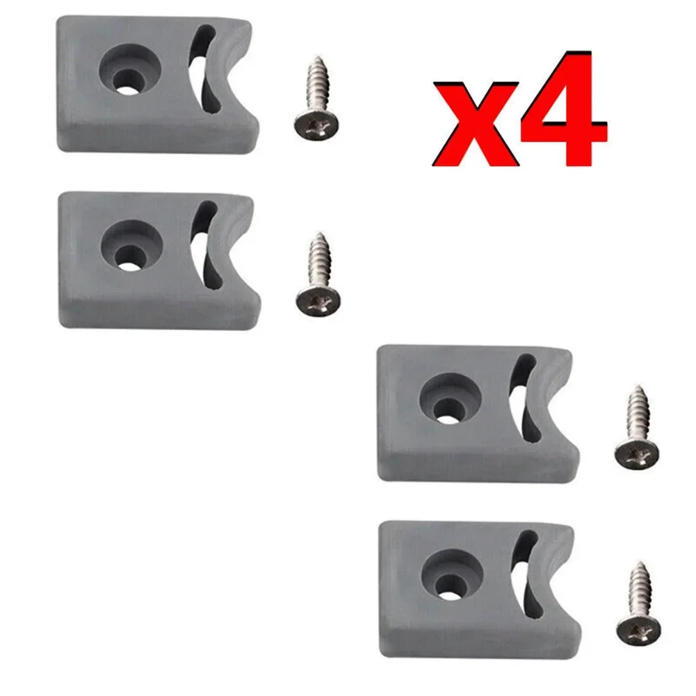 Pack Of 4 Shower Room Pulley Accessories Door Stops Limit Block Pulley Moving Positioning Block Square Buffer Block Hardware