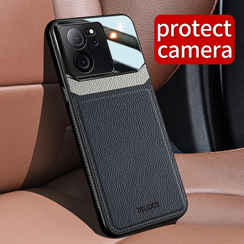 Luxury Acrylic Leather Case ForXiaomi Redmi K60Pro K60 Ultra Camera Protect Phone Back Cover for Redmi K60e Silicone Frame Coque image 4