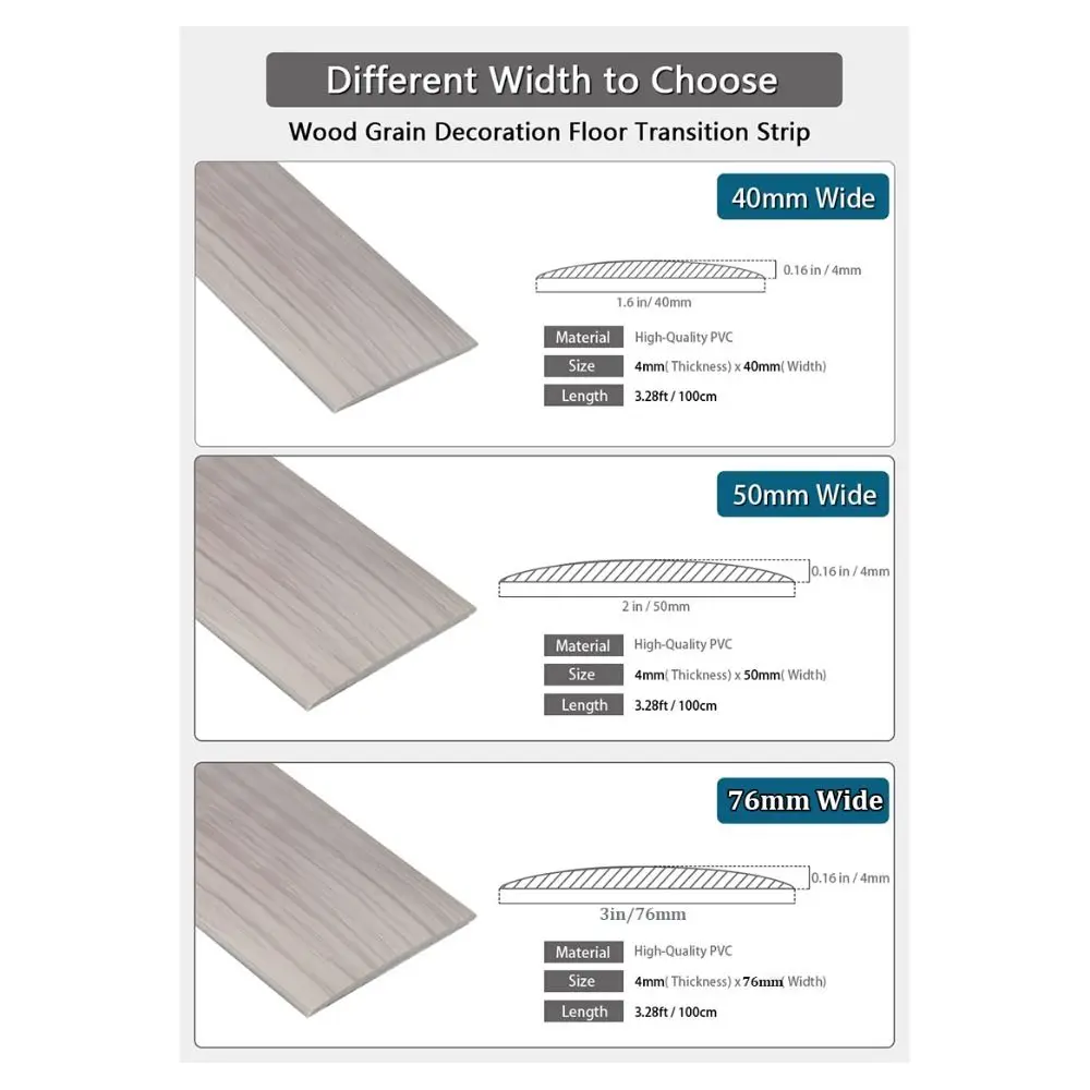 Self Adhesive Floor Transition Strip Carpet To Tile Flat Edging Trim Strip Wear-resistant Cuttable Floor Joining Strip