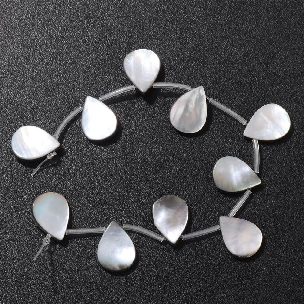 Perles de coquillage en nacre naturelle, goutte d'eau, étoile, gris, vadrouille, bijoux bohèmes, accessoires de bricolage exécutifs, lot de 10 pièces