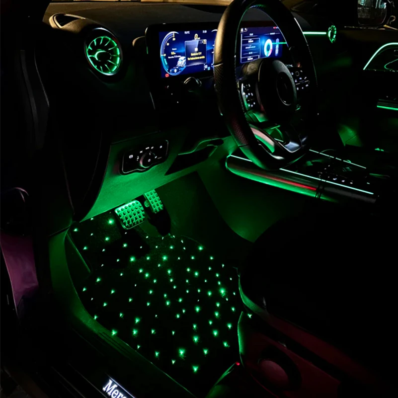 Starlight Car Mat - Fiber Optic car mat, car fiber Full Starlight carpet Starlight foot mat change color belt application