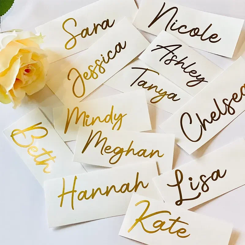 Custom Name Decals Bridesmaids Proposal Stickers Personalized Wedding, Proposal Boxes, Bridal Party Tags Vinyl Decals