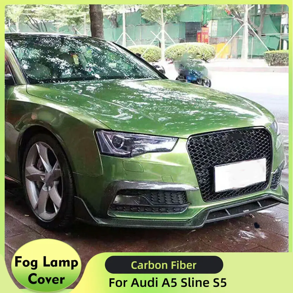 

Front Bumper Fog Lamp Cover Air Vent Trims for Audi A5 Sline S5 2012-2016 Front Bumper Canards Fins Carbon Fiber / FRP