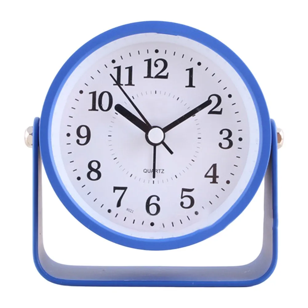 Elegant Small Alarm Clock in Metal Frame with Clear Numbers Perfect for Bedside Table or Travel Use Compact Size