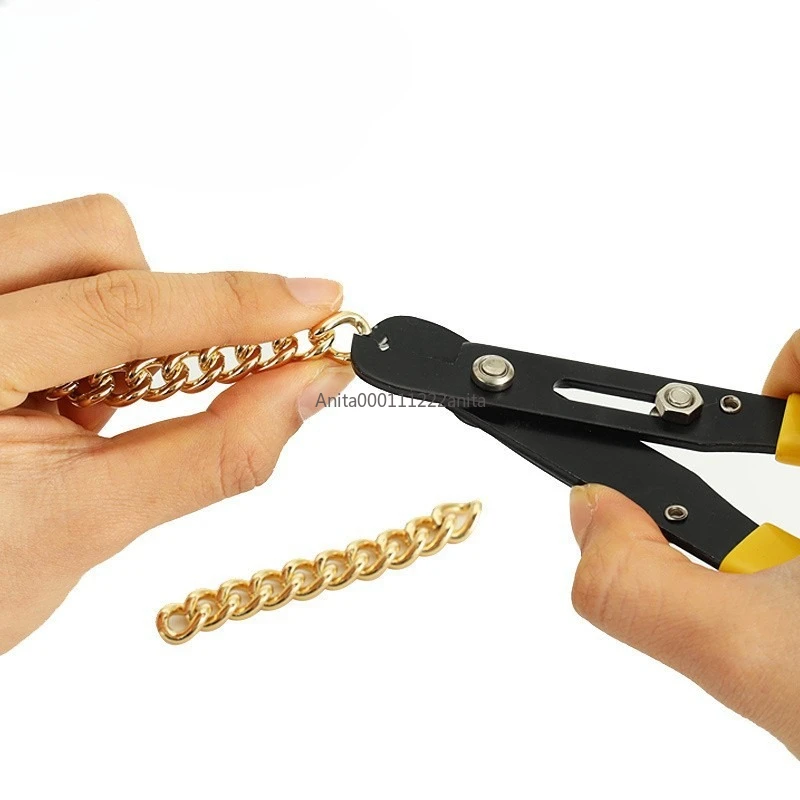 Adjustable Mini Stripping Pliers Jewelry Making Chain Tool Hand Operated Bag Chain Opener Cutter Toothless vice Rivet Tool view 3