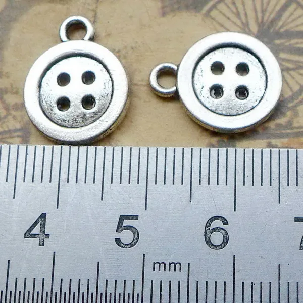 30pcs 12*16 MM Tibetan Silver Alloy Charm Button Pendant For DIY Jewelry EF3759