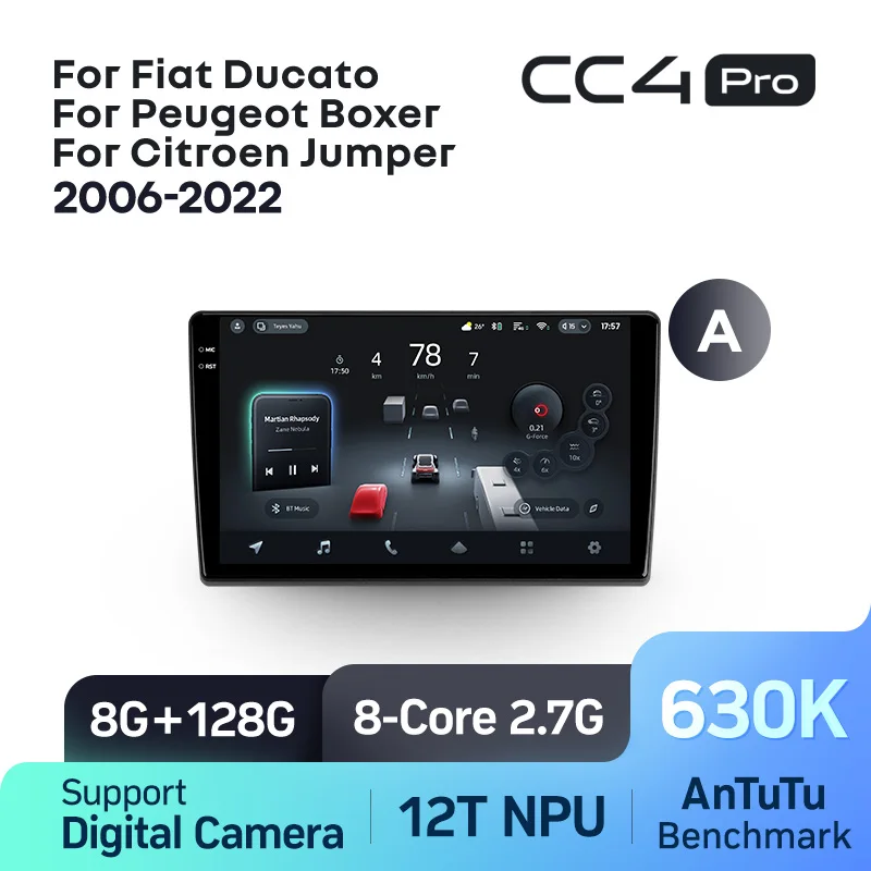 TEYES CC4 PRO Voor Fiat Ducato 3 2006-2022 Voor Peugeot Boxer 2 2006-2022 Voor Citroen Jumper 2 2006-2022 CarPlay Auto 2DIN