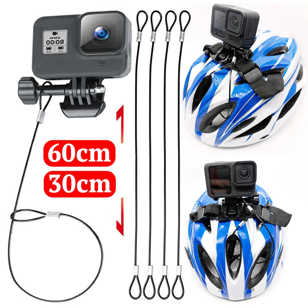 5-1Pack 60CM/30CM Anti-lost Wire Rope Safety Rope Lanyard Hand Hanging Ropes for GoPro 13 12 11 DJI Osmo Action 5 4 Pocket 4 3