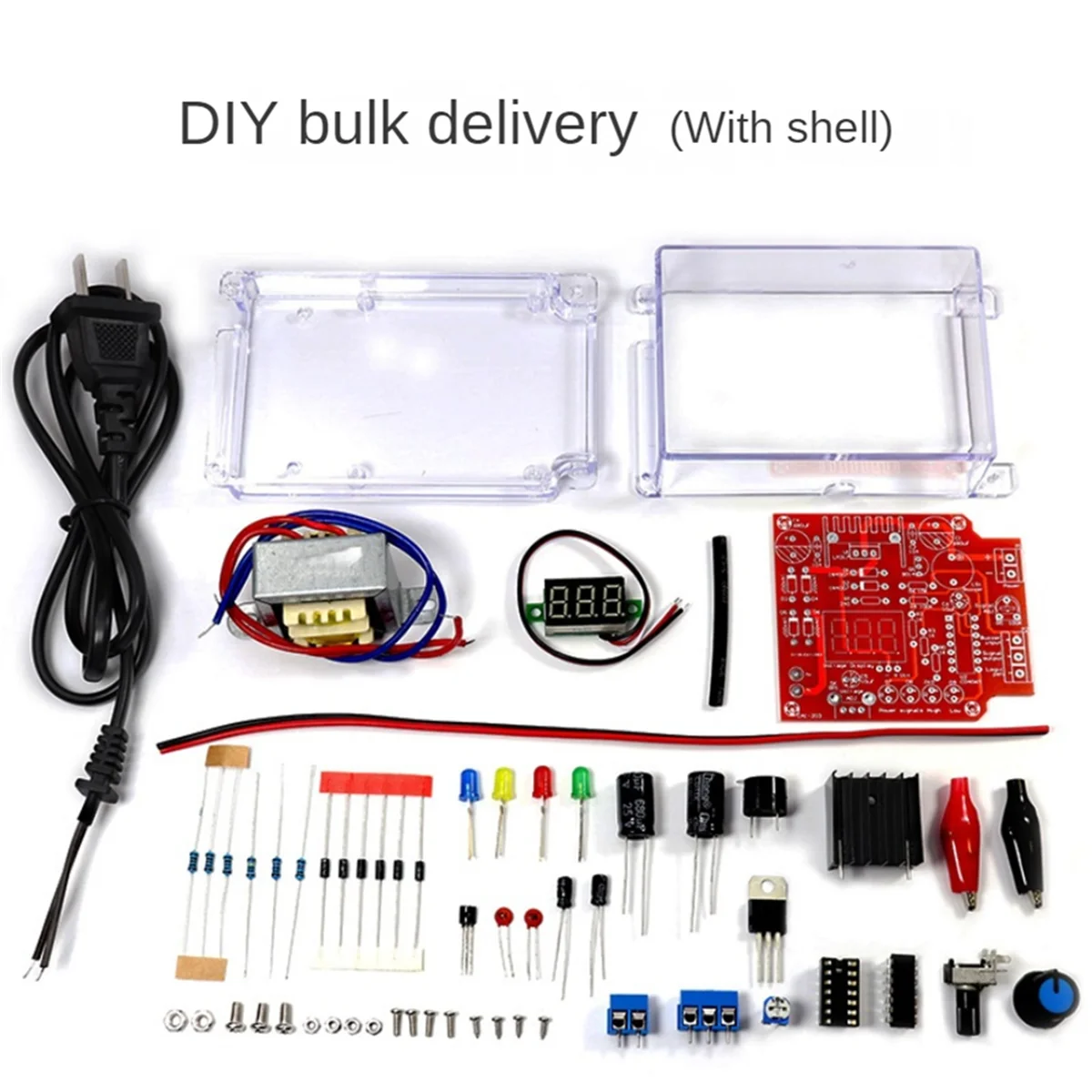 LM317 Adjustable Voltage Regulator DIY Kit 110V to 1.25V-12.5V Step-Down Power Supply Module Electronic Kits US Plug