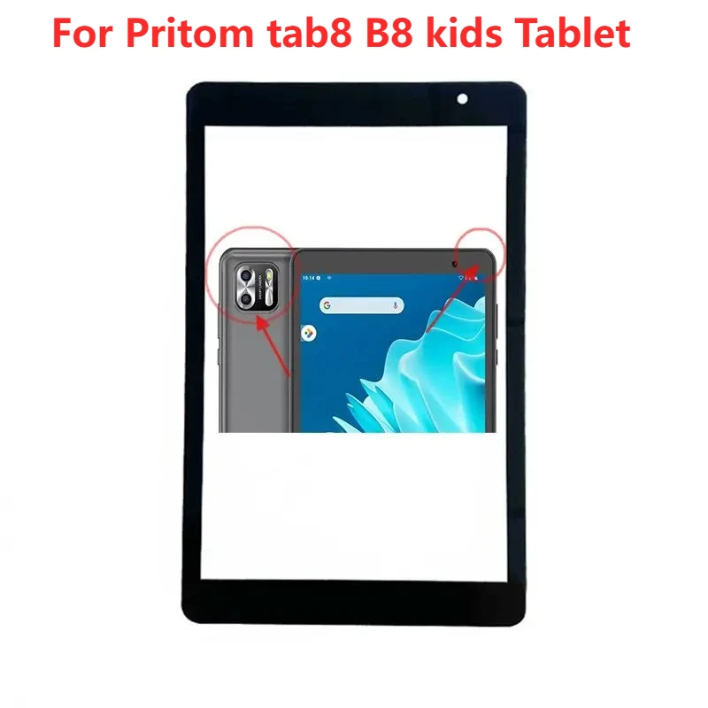 

Новый 8-дюймовый детский планшет Pritom tab8 B8, емкостный сенсорный экран, дигитайзер, датчик, внешняя стеклянная панель, замена стеклянной панели