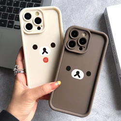 Rilakkuma Bear Phone Case for iPhone 16 15 14 Plus 13 12 11 iPhone16 iPhone13 Pro Max X Xs XR 8 7 Soft TPU Ladder Cover
