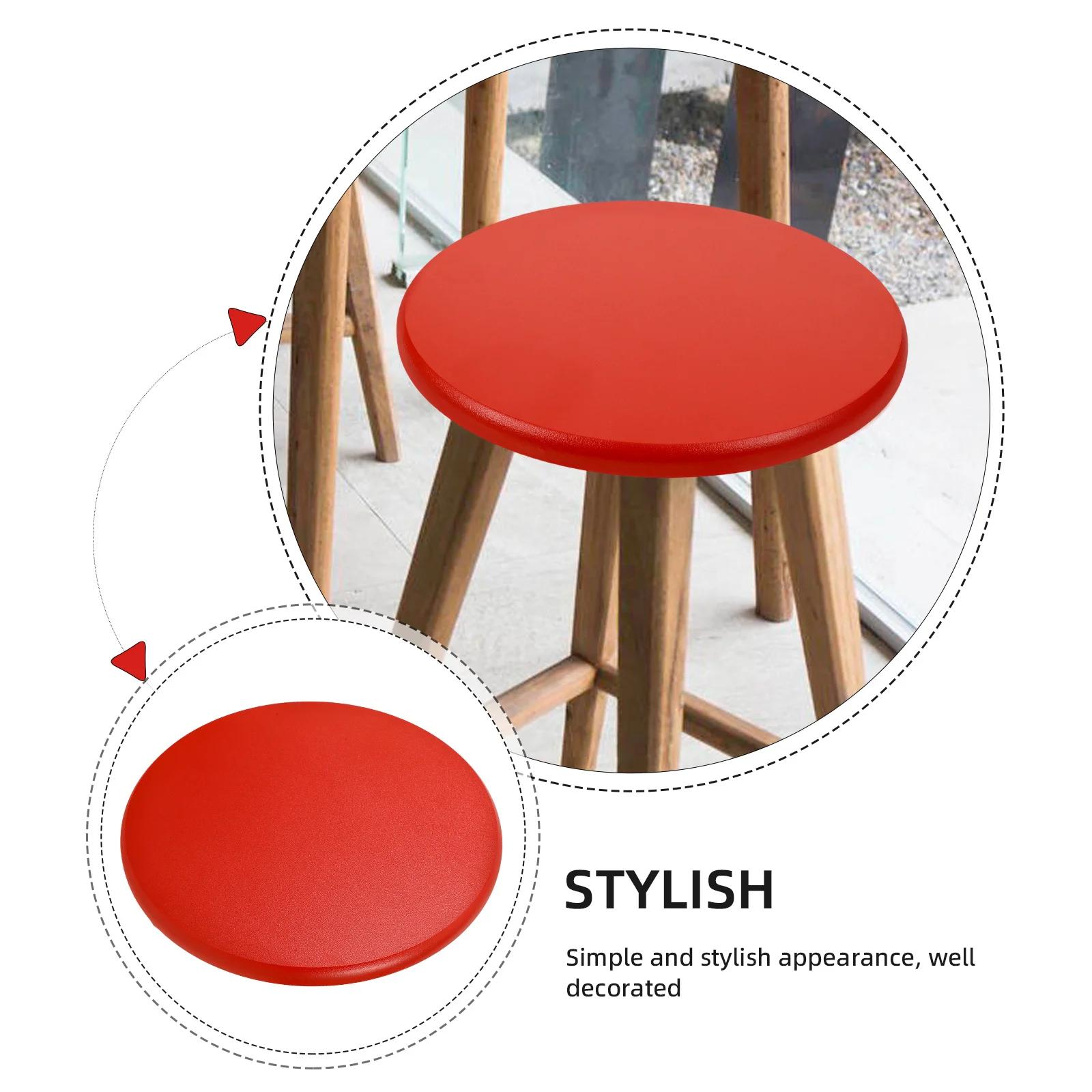 استبدال مقعد البراز المستدير من الخشب الصلب، كرسي بار ذو سطح خشبي قوي لاستبدال مقصف الطعام المنزلي