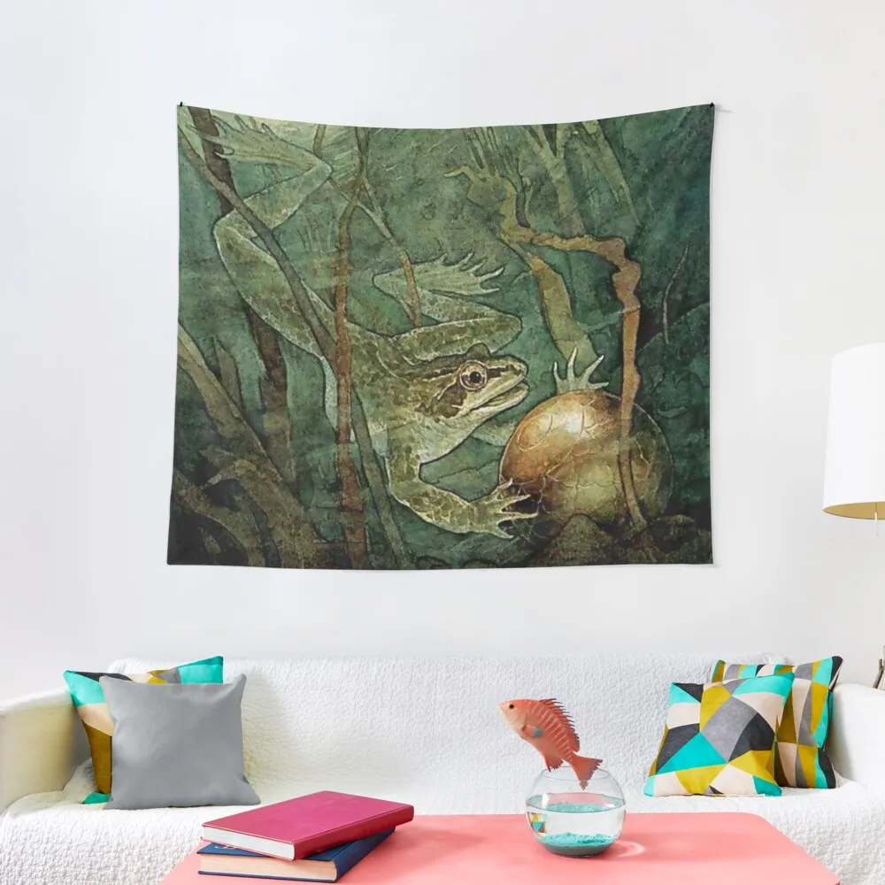 

“The Frog Prince and the Golden Ball” by Edmund Dulac Tapestry Wall Art Decoration For Bedroom Bed Room Decoration Tapestry