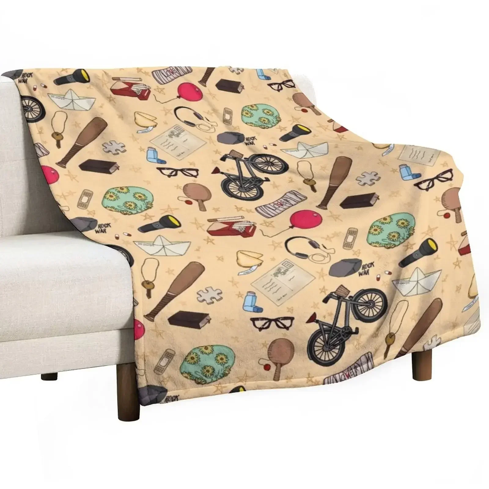 

IT character collage Throw Blanket Kid'S Custom Bed linens Decorative Sofa Blankets