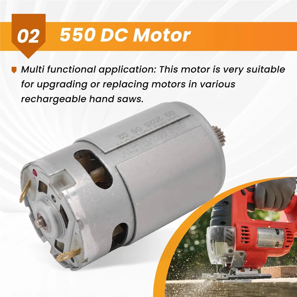 newT77 550 DC Motor 21V 14 Teeth High-Performance Mini Motor for Electric Hand Saws