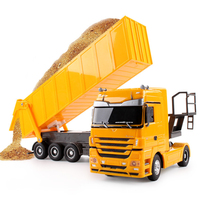 6CH Remote Control Dump Truck With LED Light  Big RC Truck Load 2250g Electronic RC Car Semi-Trailer RC Engineering Vehicle Toy