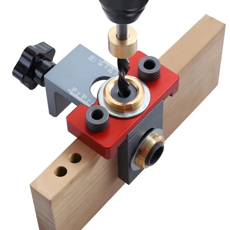 

Heavy Duty Multi-Purpose Wood Hole Punch Locator Pocket Hole Drill Guide for Panel Furniture Assembly