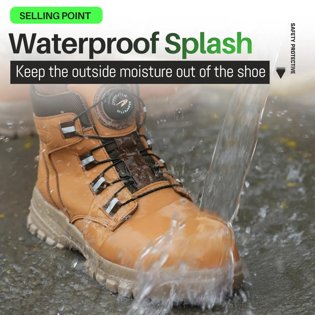 Rotary Button Waterproof Safety Shoes For Men Steel Toe Caps Male Indestructible Puncture-Proof Non Slip Security Work Boots image 6