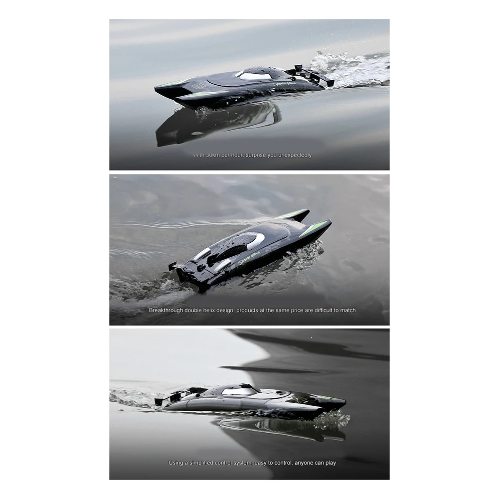 RC Racing Boat For Adults - 2.4 Ghz RC Boat High Speed Electronic Remote Control Boat For Kids Durable Easy To Use Black