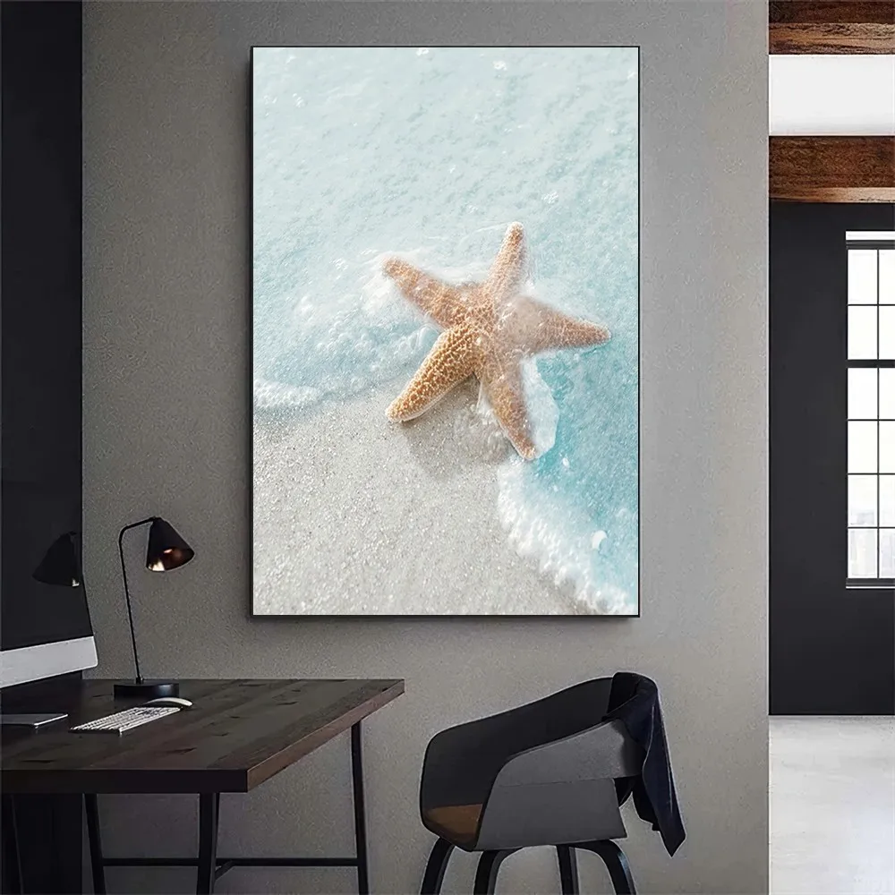 Beach Sea Ocean Poster Gallery Prints Self Adhesive Home Decor Decoration Wall Decals Living Room Sticker