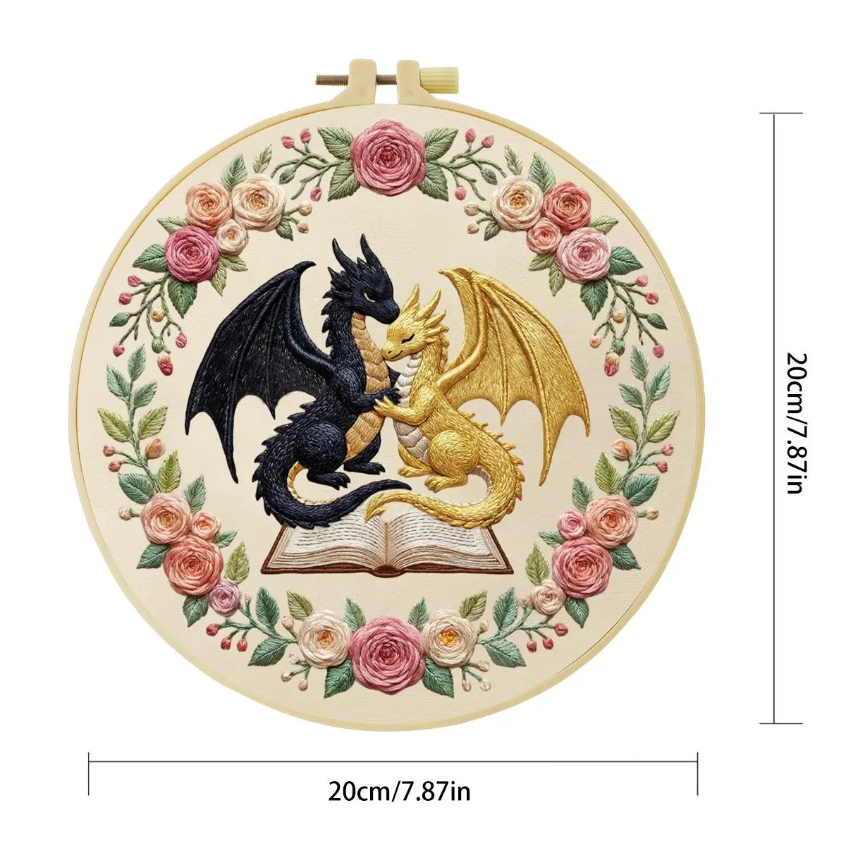 1 Stück 20X20CM/15X15CM 7,87/6,3 Zoll Drachen-Stickerei-Starter-Kit DIY-Kit DIY-Stickerei-Set Handarbeiten Heimdekoration Bastelmalerei – Detail 5